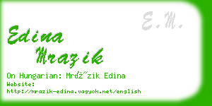 edina mrazik business card